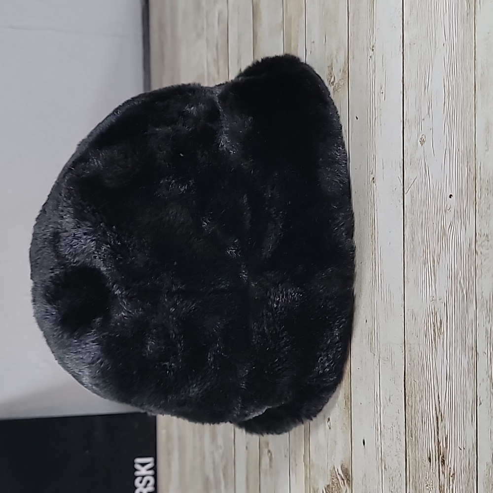Faux Fur Black‎ Winter Bucket Style Hat